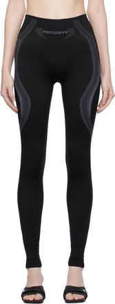 スパッツ・レギンス MISBHV Women Leggings 250W502 BLACK Sport Active Classic Leggings Black & White