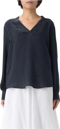 120% Lino Blush Pink V-Neck Blouse