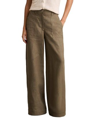 Reiss Ashby Linen Wide Leg Trouser
