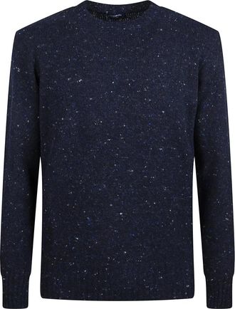 Drumohr Su&eacute;ter de cuello redondo con borde trabajado - Knitwear - Hombre - Azul - M