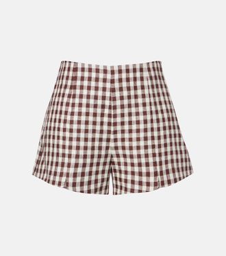 Poss&eacute; Sadie gingham linen shorts