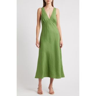 Rails Avianna Linen Midi Dress in Dill at Nordstrom Rack, Size X-Large
