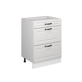 Vicco Mueble Bajo De Cocina R-line, Blanco Casa De Campo, 60 Cm Con Cajones, Sin Encimera Vicco