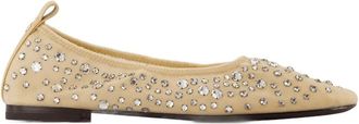 Tory Burch Neutrale Sheer Crystal Ballerina Nylon Beige - Dames - Ballerinas - Beige - 35 EU - Nylon - Schoenen