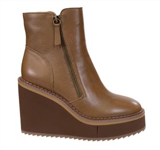 Naked Feet Womens Avail Wedge Bootie In Brown