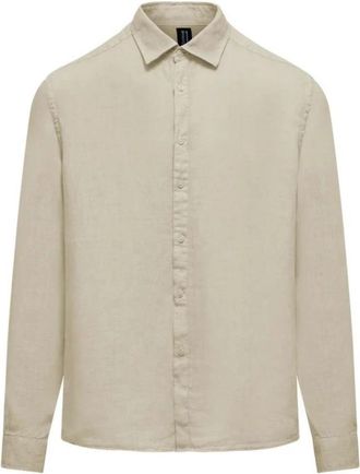Bomboogie Casual Shirts - Heren - Casual Overhemden - Beige - XL - Linnen - Overhemden