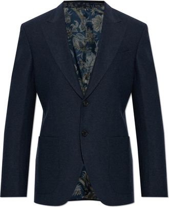 Etro Jassen, Heren, Blauw, 2Xl, Wol, Double Vent Blazer