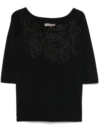 D.exterior Top met kant - Zwart