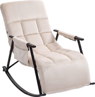 Clp Sillon Mecedor Elara Crema Terciopelo
