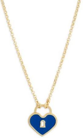 Meshmerise Heart Lock Pendant Necklace in Gold/Blue at Nordstrom Rack
