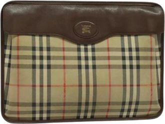 Burberry Pre-owned Clutches, female, Beige, Size: ONE SIZE Pre-owned Clutch Bag