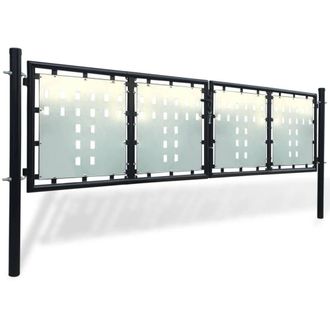 Berkfield Home Black Double Door Fence Gate 300 x 150 cm