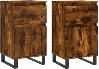 vidaXL Vidaxl - Aparadores 2 uds madera de ingeniería roble ahumado 40x35x70 cm