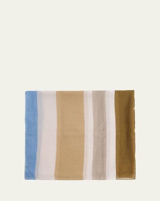 Saint Laurent Cassandre Striped Stole in Cotton and Silk