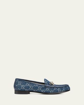 Gucci 1953 Horsebit Monogram Denim Loafers