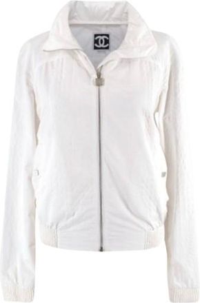 Chanel White Zip Up Jacket Size XS