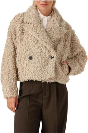 Copenhagen Muse Gezellige Teddyjas voor herfst/winter - Dames - Jassen - Beige - M - Polyester - Jassen