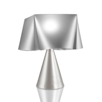 Linea Zero L&aacute;mpara De Mesa Cono Plata En Pl&aacute;stico Cm. 28x32h