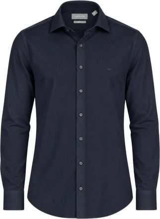 Michael Kors Camicia Slim Dobby Strutturata - - Shirts - Uomo - Blu - XL