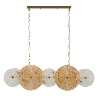 Mauro Ferretti L&aacute;mpara de ara&ntilde;a de metal dorado y cristal (100 x 23 x 28-94 cm)
