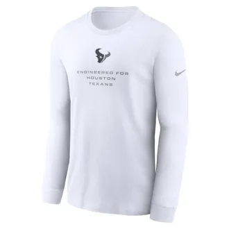 Nike Houston Texans Team Issue Nike Mens Dri-FIT NFL Long-Sleeve T-Shirt in White | 02EW10A9H-ZSZ