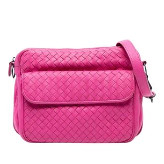 Bottega Veneta Pre-owned Cross Body Bags, female, Pink, Size: ONE SIZE Pre-owned Woven Nappa Crossbody Bag