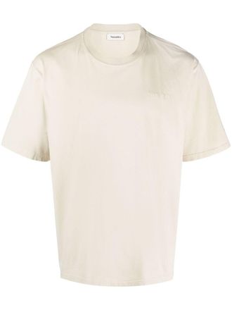 Nanushka logo-embroidered cotton T-shirt - unisex - Organic Cotton - S - Neutrals