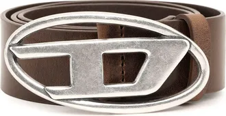 Diesel 3.9cm leather belt with D buckle - Belts - Man - Brown