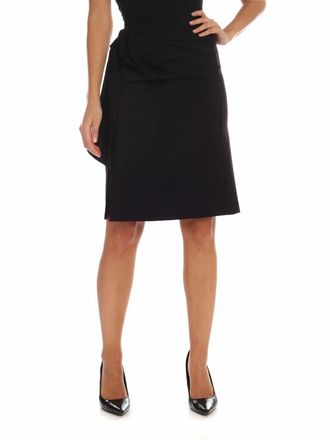 Fuzzi Black knee-length skirt with drapery