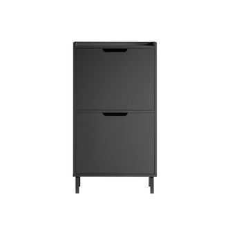 SoBuy Sobuy - Zapatero Estrecho Con 2 Solapas Organizador Para Zapatos De Entrada 50 X 19 X 90 Cm Negro Fsr151-sch Es
