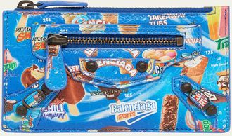 Balenciaga Le City Graphic Leather Long Coin and Card Holder