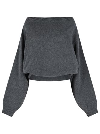 Maison Margiela Grey Wool Blend Knit Top