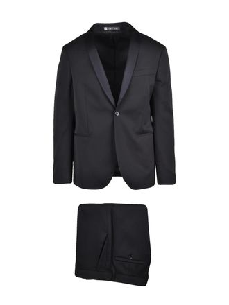 Lab 001 Black Polyester Formal Suit