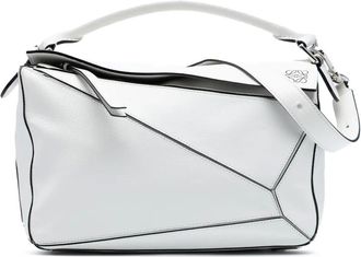 Loewe Borsa a tracolla Puzzle media in pelle di vitello 2015 - Bianco