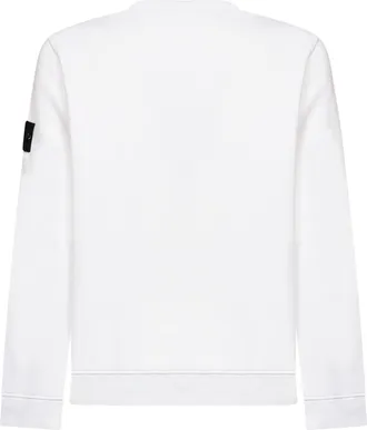 Stone Island Mens Crewneck Sweatshirt Organic Cotton White Sweatshirts Sweater