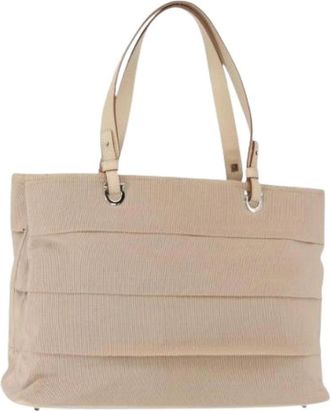Ferragamo Pre-owned Tote Bag - Dames - Vintage Shopper - Beige - ONE Size - Nylon - Vintage