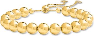 Ross-Simons 8mm Italian 18kt Gold Over Sterling Bead Bolo Bracelet