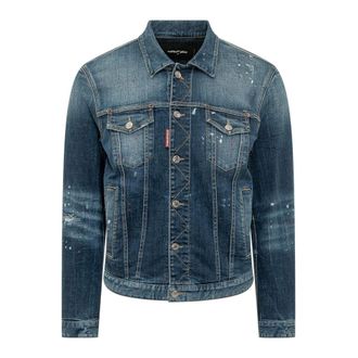 Dsquared2 Denim Jackets, male, Blue, Size: L Sport Denim Jacket