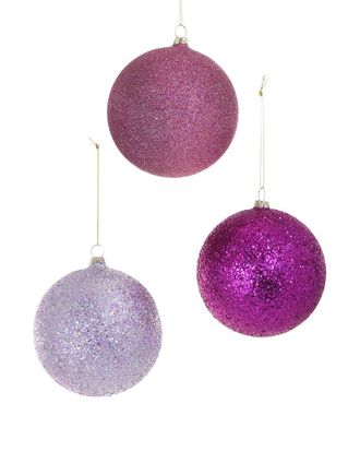 Cody Foster & Co. Set Of 3 Handmade Glitter Baubles Ornaments