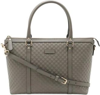 Gucci Pre-owned Tote Bags, female, Gray, Size: ONE SIZE Pre-owned Leather gucci-bags