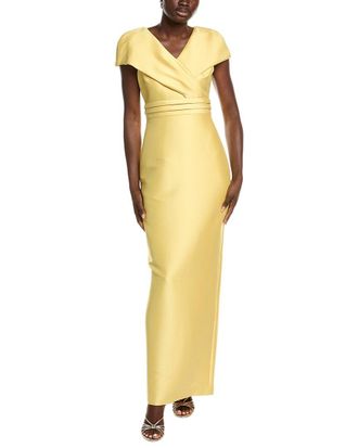 Badgley Mischka Wrap Shoulder Gown