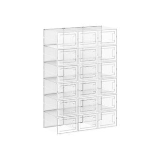 OEM Organizador De Zapatos. Juego De 18 Cajas Para Zapatos Hasta La Talla 46. Transparentes