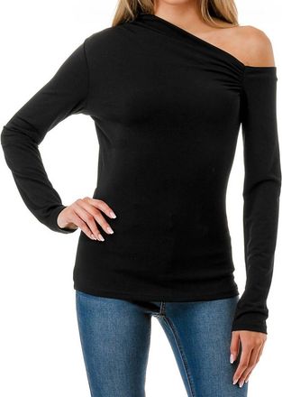 Ariella Open Shoulder Top In Black