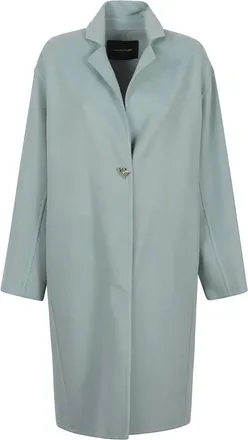 Fabiana Filippi Jassen, Dames, Groen, XS, Wol, Knoopdetail Enkelrij Jas