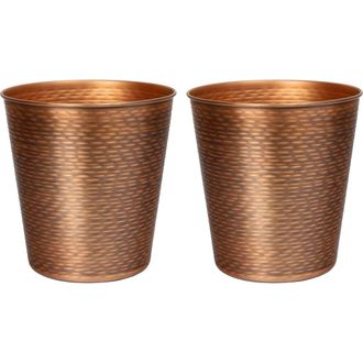 Happimess Remi Modern Classic Textured Steel 2 Gal Waste Bin in Antique Copper at Nordstrom