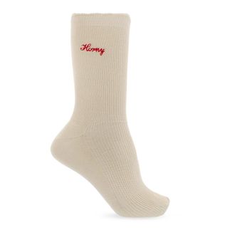 Carne Bollente Calzini in Cotone con Logo - - Underwear - Donna - Beige - M