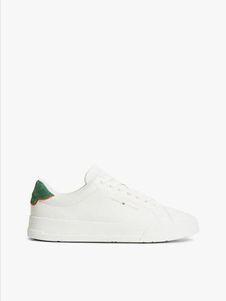 Tommy Hilfiger Logo Court Trainers With Leather