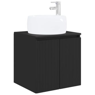vidaXL Vanidad Con Lavabo De Pared Negro 49,5 X 44,5 X 66 Cm Vidaxl