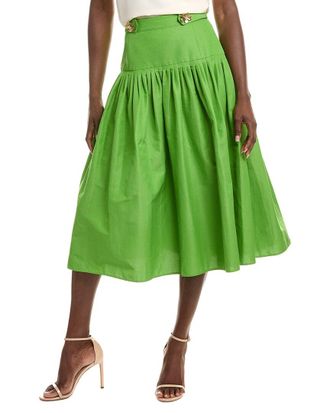 Oscar De La Renta Silk-Blend A-Line Skirt