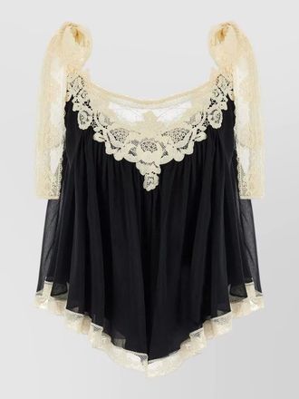 Zimmermann roselight bow lace layered sheer dress